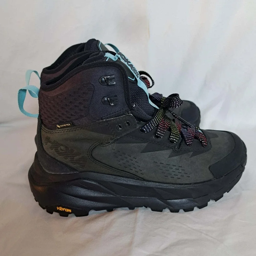 Hoka One One Mid KAHA Gore-Tex GTX Black Hiking Trail Shoes Womens Size 7.5